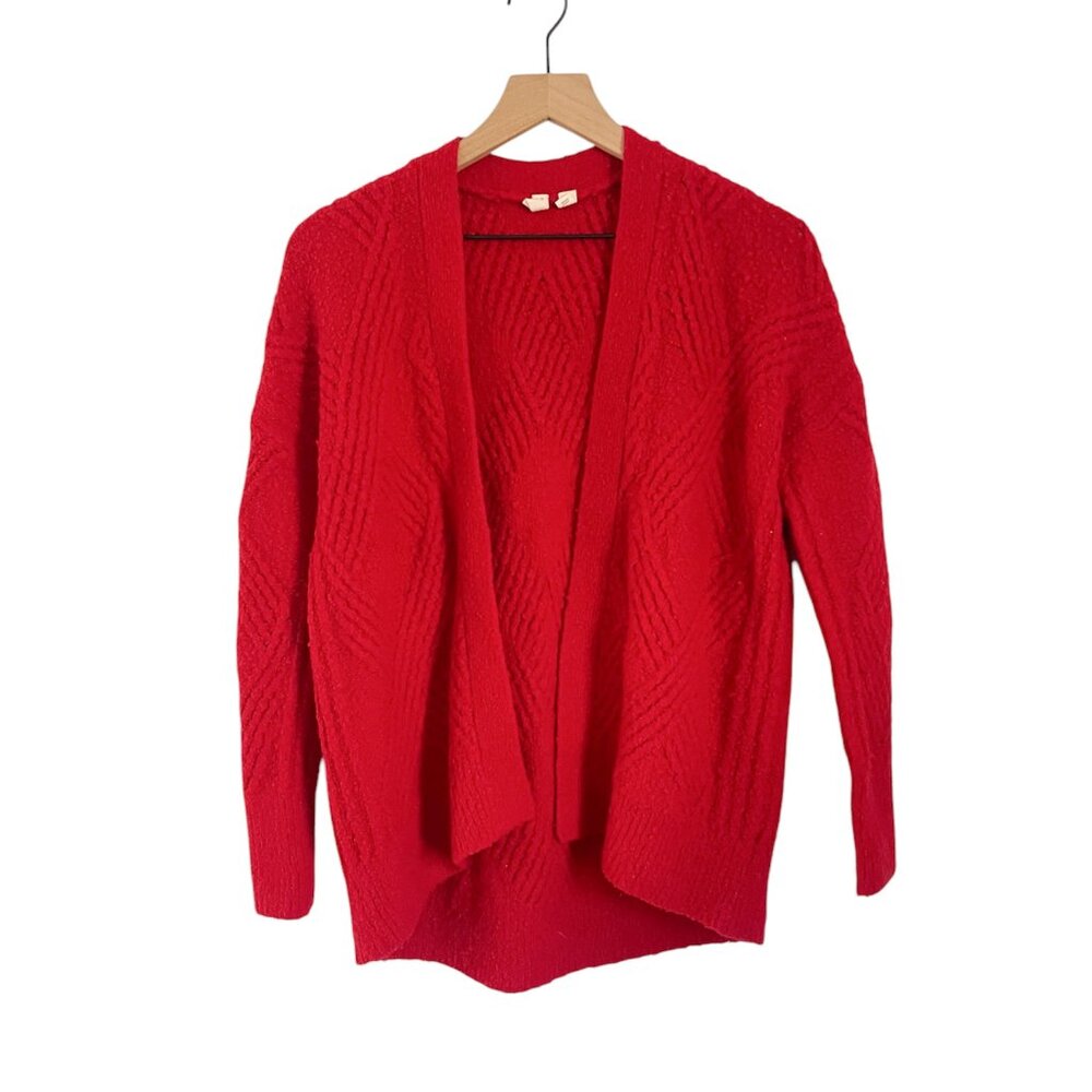 Moth by Anthropologie Red Alpaca Wool Blend Cardigan